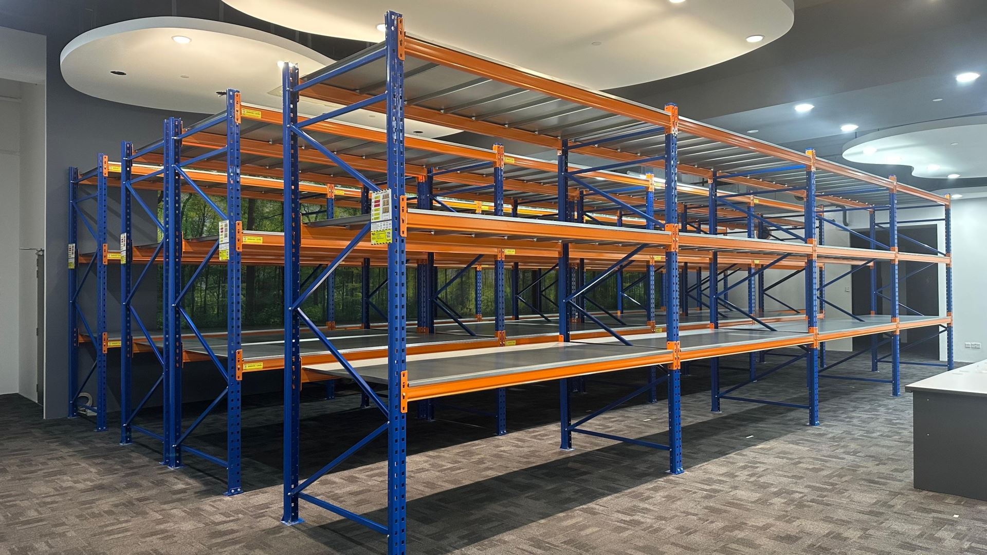 Heavy duty pallet racking loaded with goods in a Singapore warehouse